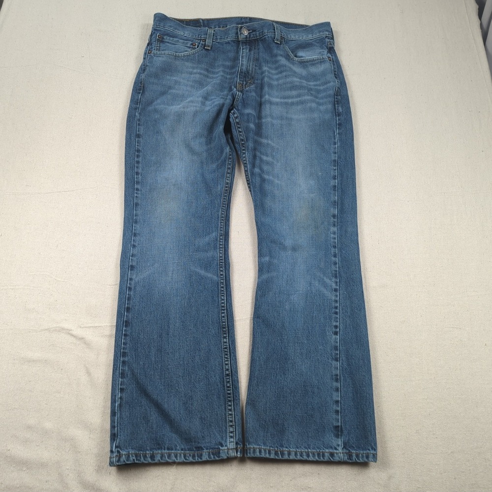 Levis Jeans Mens 36x30 Blue 527 Boot Cut Western Cowboy Distressed